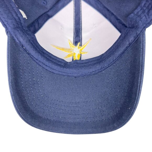 Tampa Bay Rays Member Baseball Cap Adult 58cm Navy White Strapback Embroidered - Picture 10 of 11